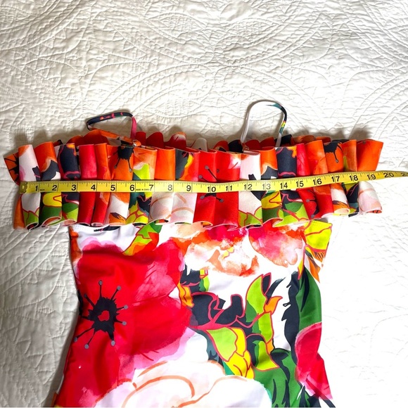 Imekis One Piece Swimsuit Tropical Floral Print Women’s Size M Pool Party - Picture 6 of 11